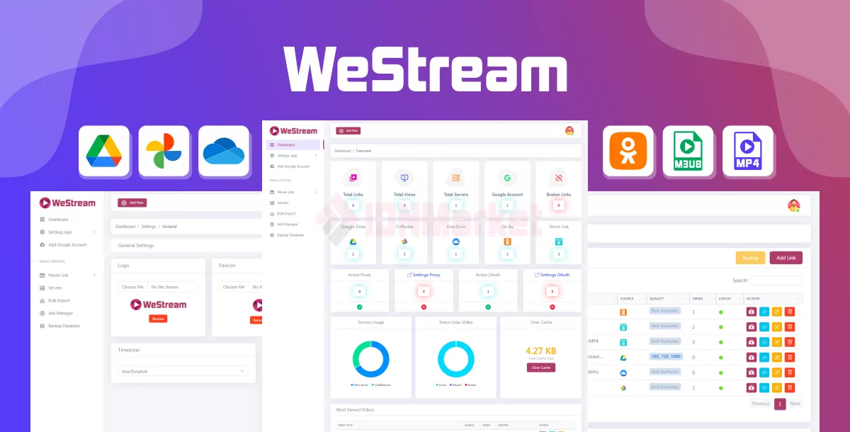 WeStream - Video Player Google Drive & LoadBalancer, Rotating Proxies, Multi Links & Support M3u8