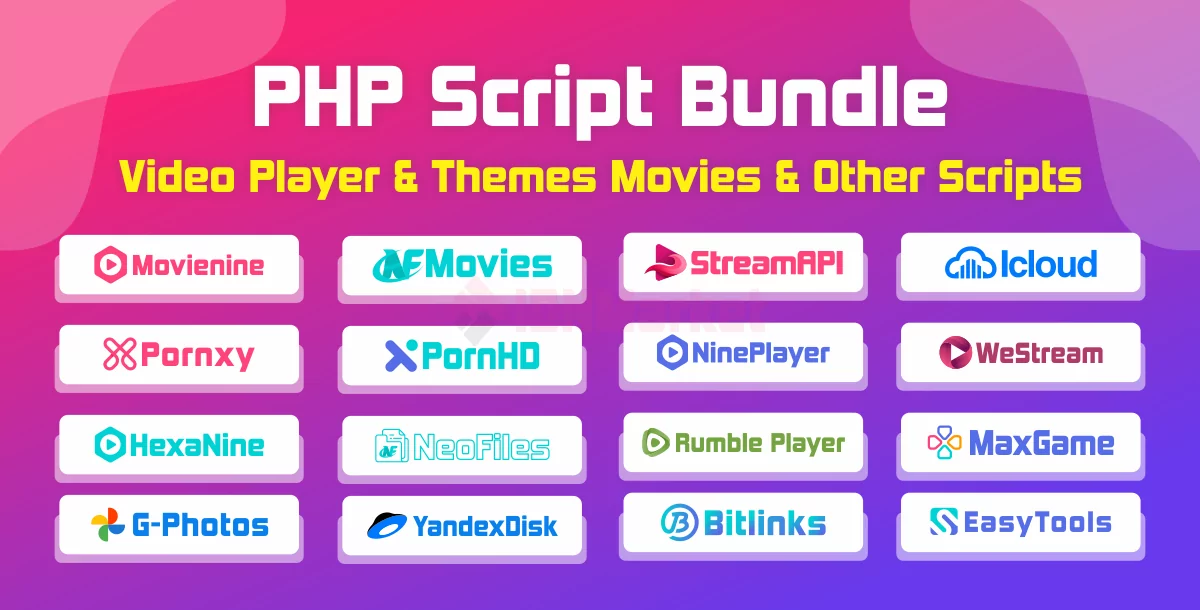 PHP Script Bundle - Video Player & Themes Movies & Other PHP Scripts CMS