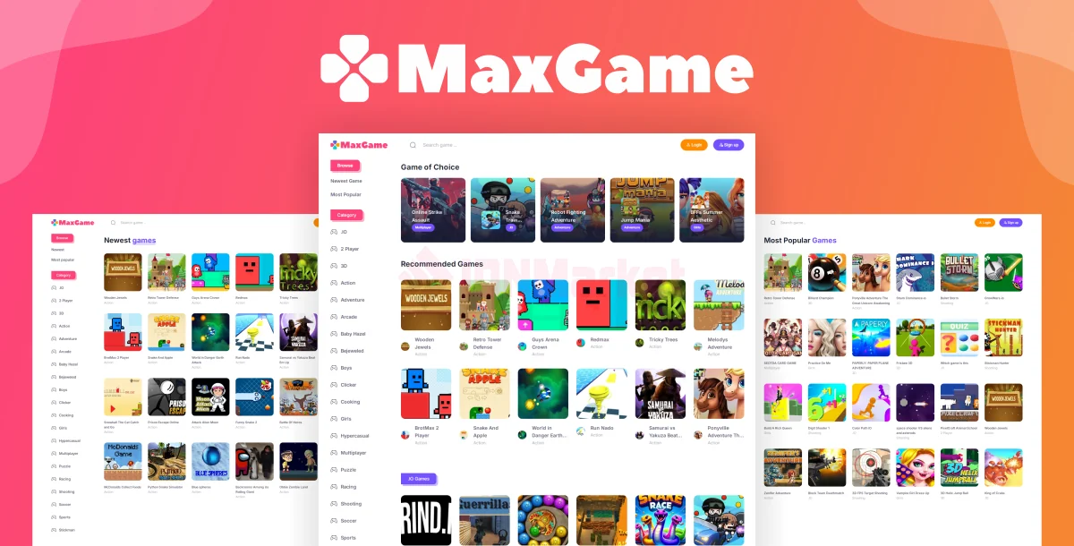 MaxGame - Arcade HTML5 Web Game Online Portal CMS