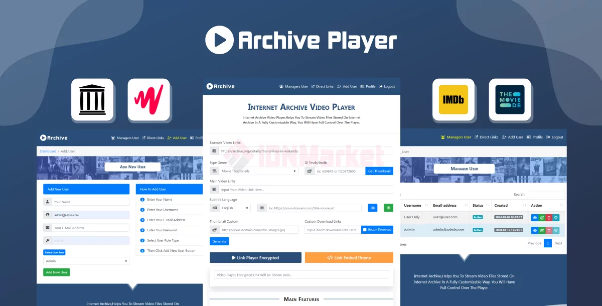 Internet Archive - Video Player & Direct URL Shortener & Different Quality